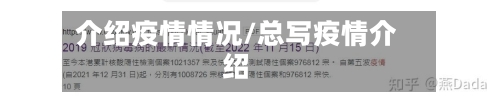 介绍疫情情况/总写疫情介绍-第1张图片