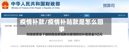 疫情补款/疫情补贴款是怎么回事-第1张图片